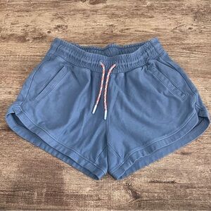 Athleta Girl Elastic Waist Front Tie Blue Shorts Size 12